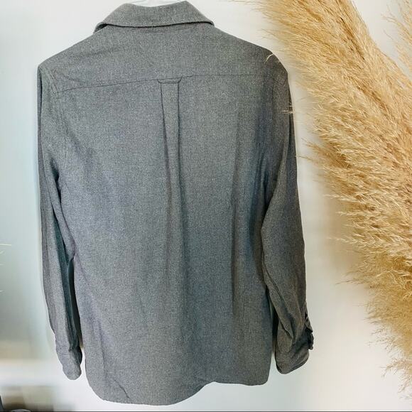 JACHS MENS Flannel Soft Grey Gray Button Down Front Shirt Jacket Shacket L - Picture 9 of 9